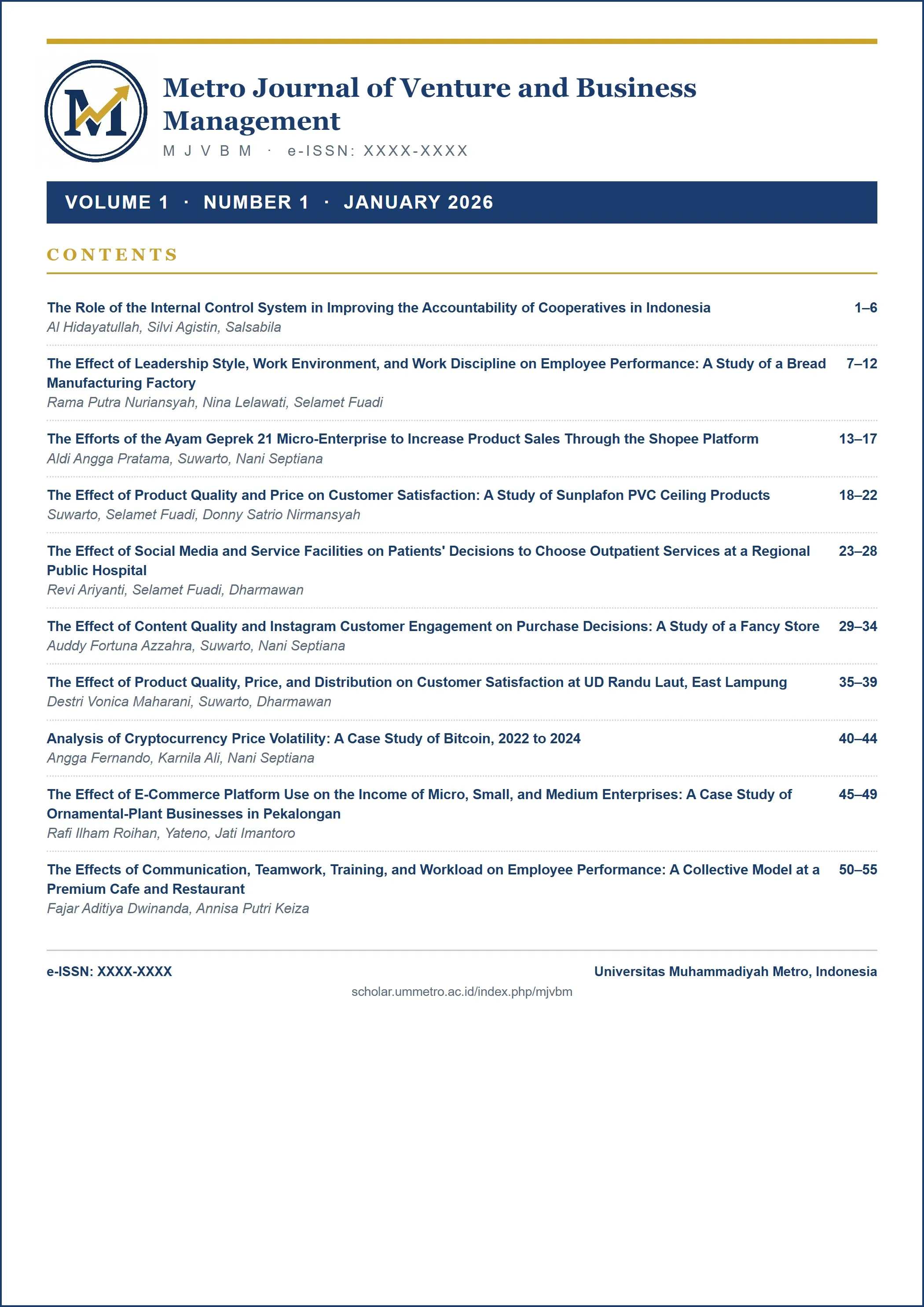 Metro Journal of Venture and Business Management
