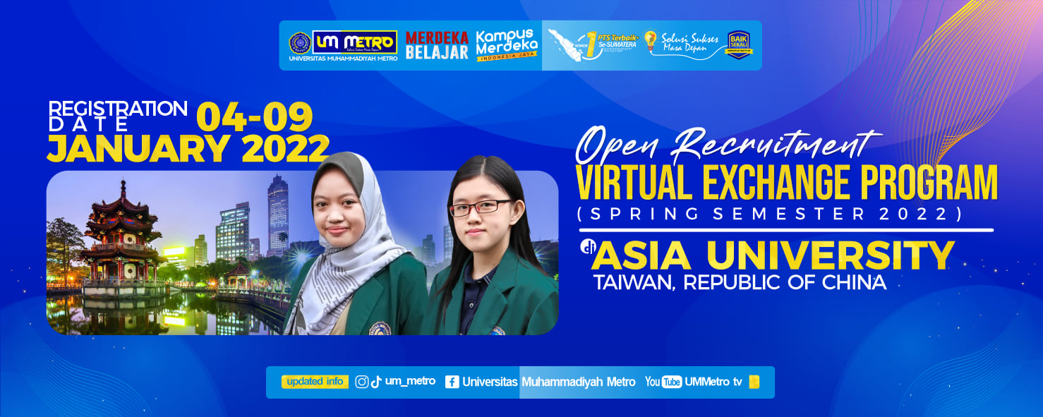 Pengumuman Seleksi Tahap I Virtual Exchange Program UM Metro Tahun 2022