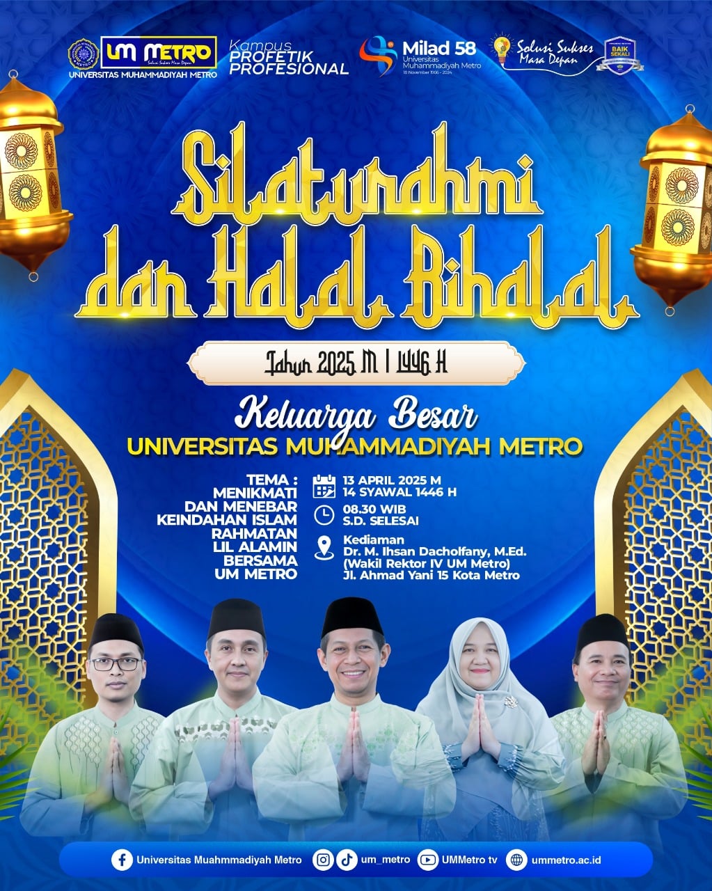 Silaturahmi dan Halal Bihalal Universitas Muhammadiyah Metro Tahun 2025: Merajut Kebersamaan dalam Keindahan Islam