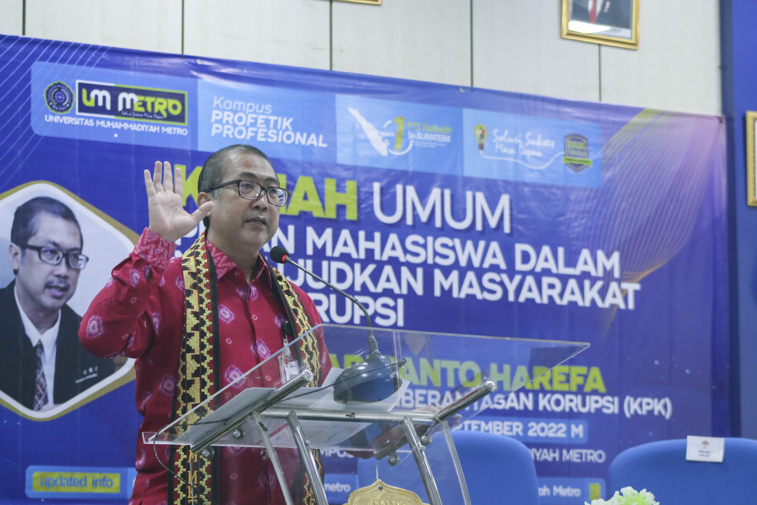 Beri Kuliah Umum di UM Metro, KPK Tekankan Peran Mahasiswa dalam Memberantas Korupsi