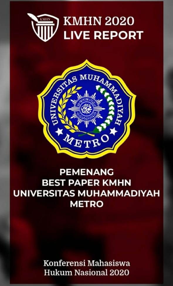 Mahasiswa Fakultas Hukum UM Metro Juara Best Paper KMHN 2020