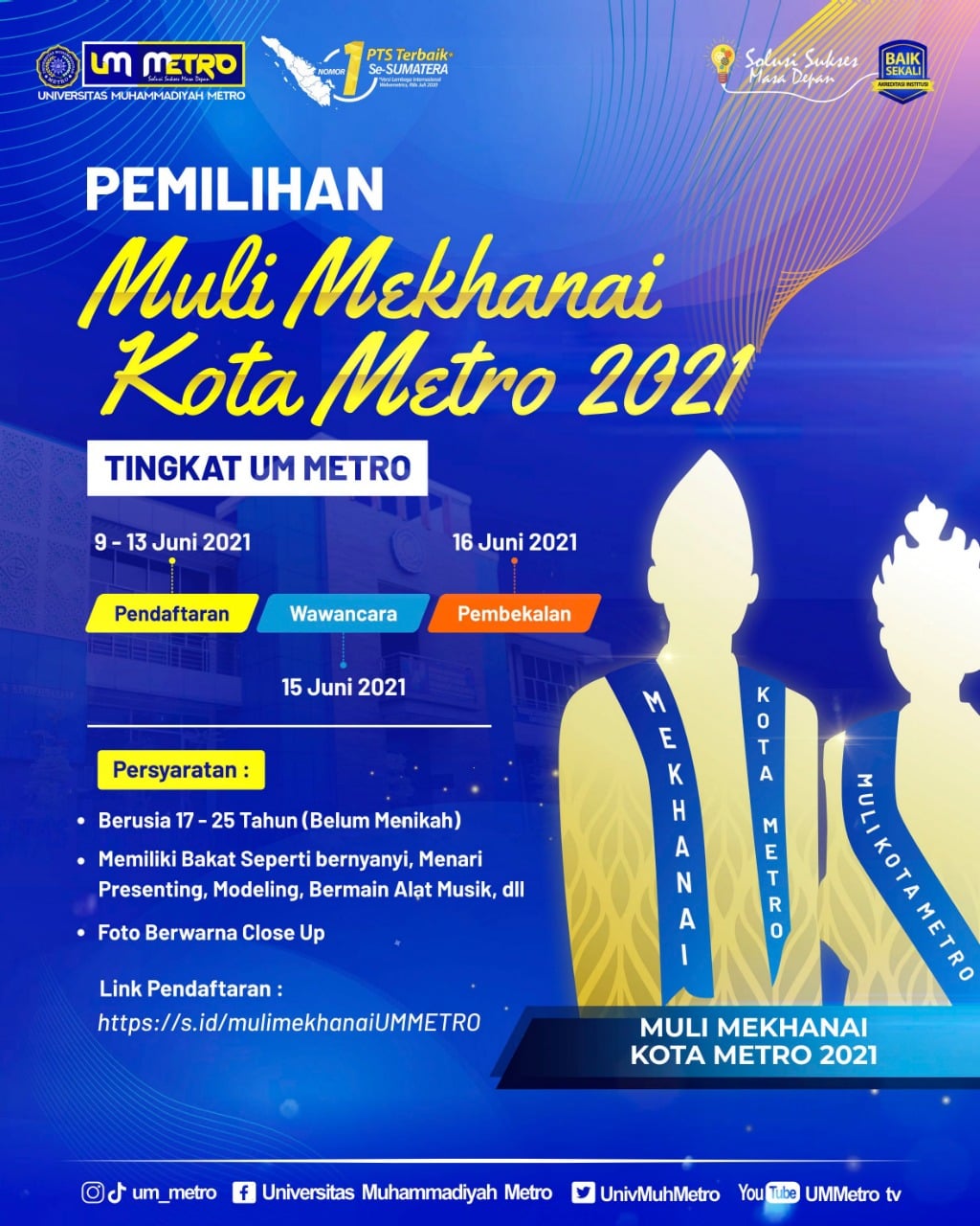 Pengumuman Penjaringan Muli-Mekhanai UM Metro Tahun 2021