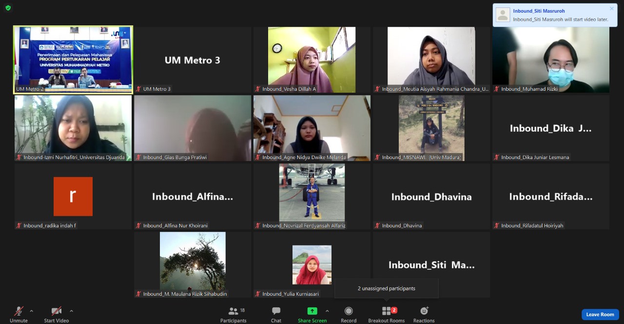 UM Metro Sambut 20 Mahasiswa Inbound dari 12 Kampus dan Lepas 34 Mahasiswa Outbound