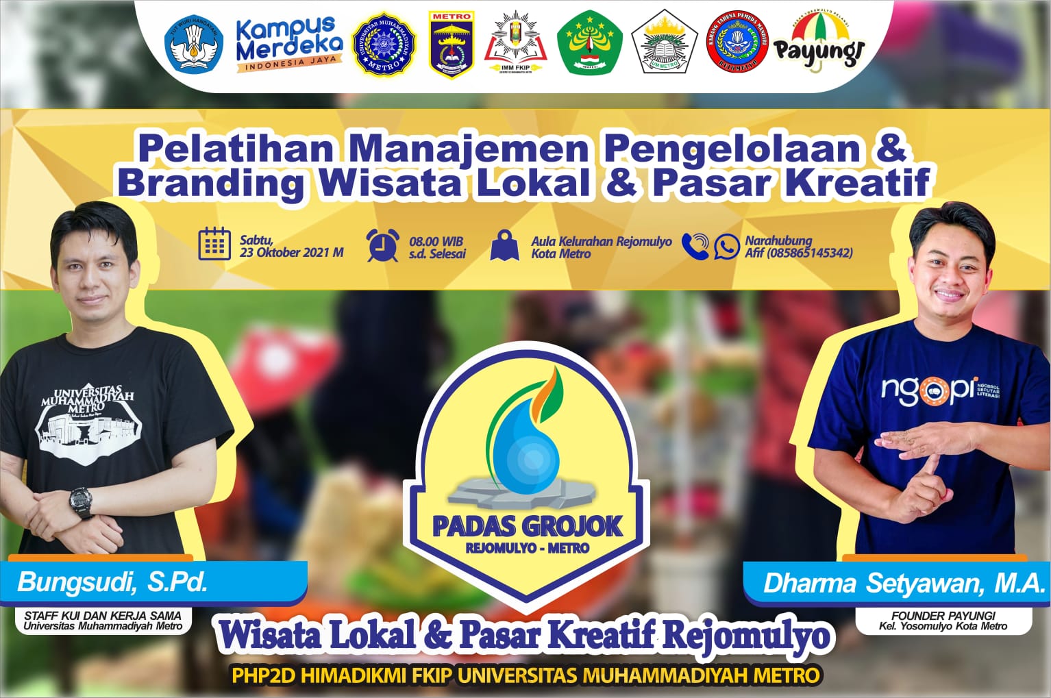 Siapkan Pasar Kreatif di Rejomulyo, Tim PHP2D Himadikmi UM Metro Akan Bekali Masyarakat Manajemen Pengelolaan dan Branding Wisata Lokal