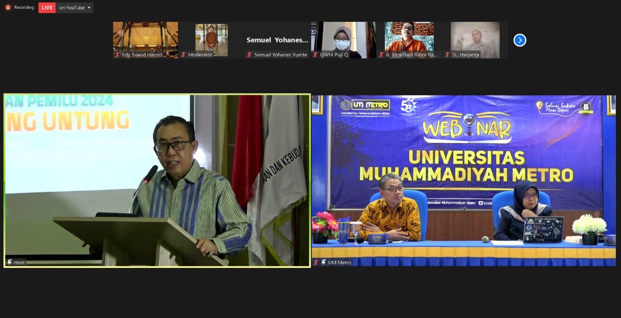 Bahas Pro-Kontra Penundaan Pemilu, UM Metro-UWM Gelar Webinar Bersama