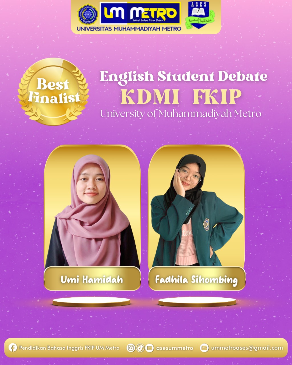 Mahasiswa PBI UM Metro Masuk Nominasi Finalis Terbaik Debat Mahasiswa Bahasa Indonesia (KDMI)