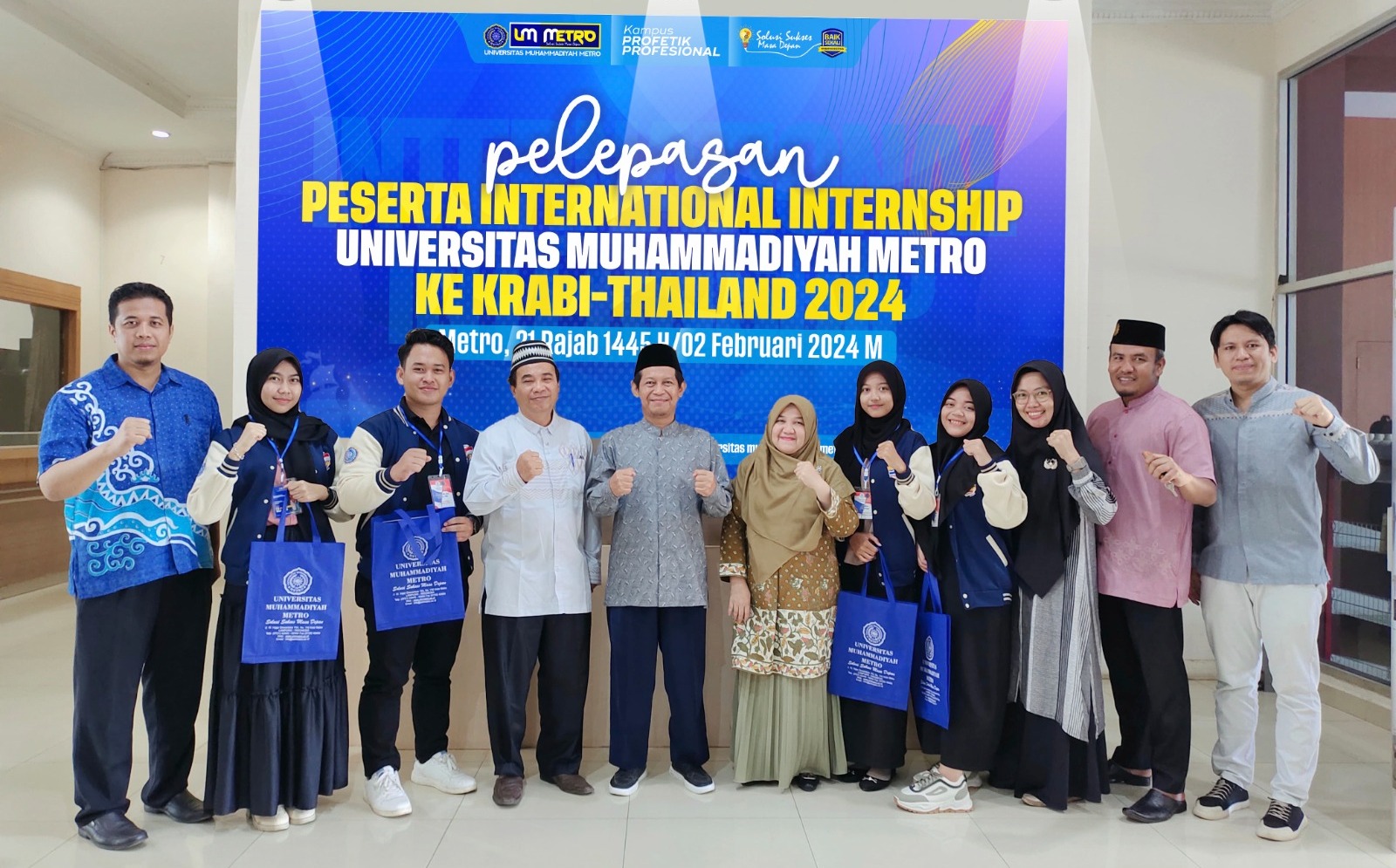 Dukung Program International Internhsip 2024, UM Metro Lepas 4 Mahasiswa Terbang ke Thailand