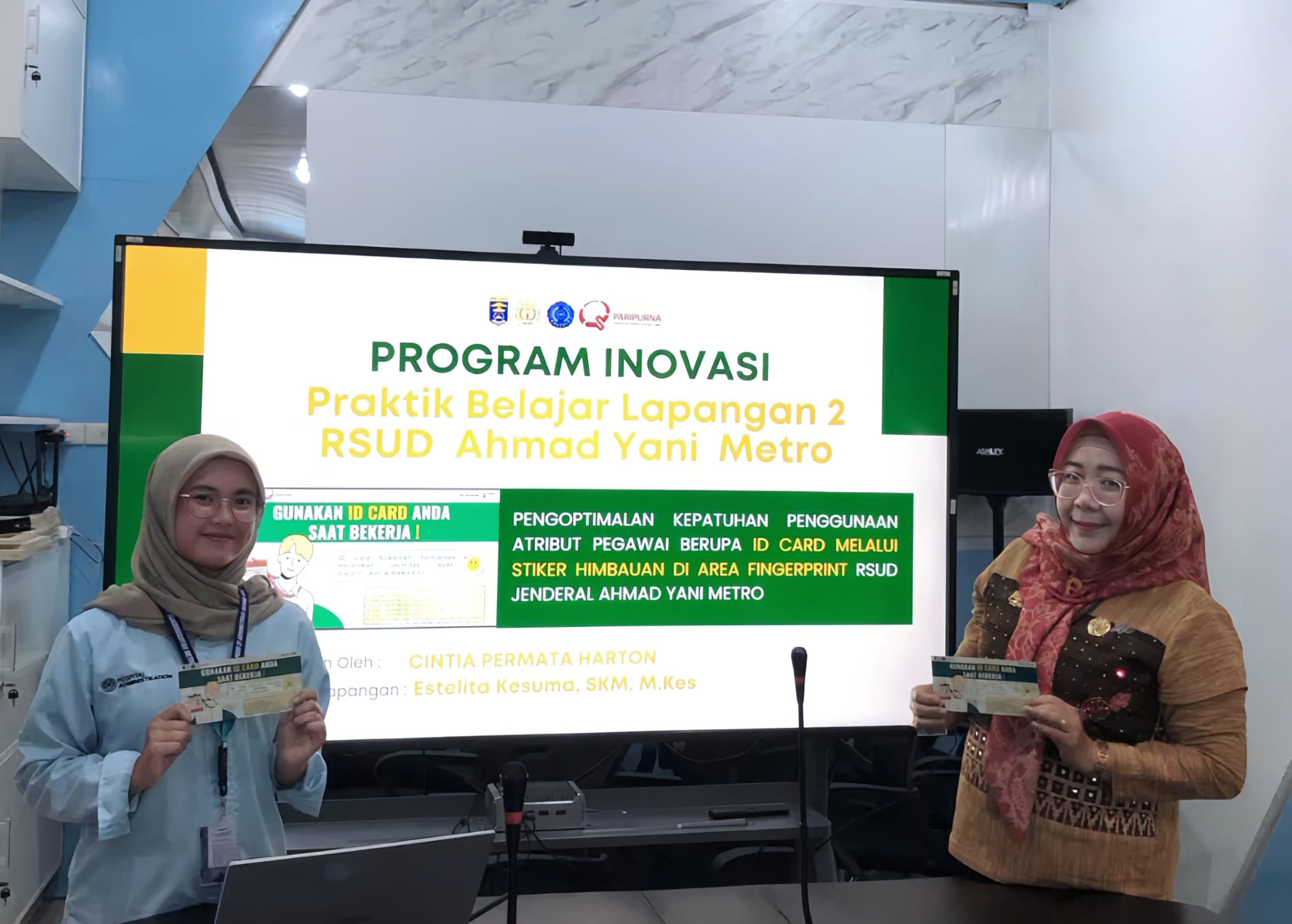 Stiker Himbauan: Inovasi Mahasiswi ARS Cintia Permata Dorong Kepatuhan Pegawai RSUD Ahmad Yani Metro