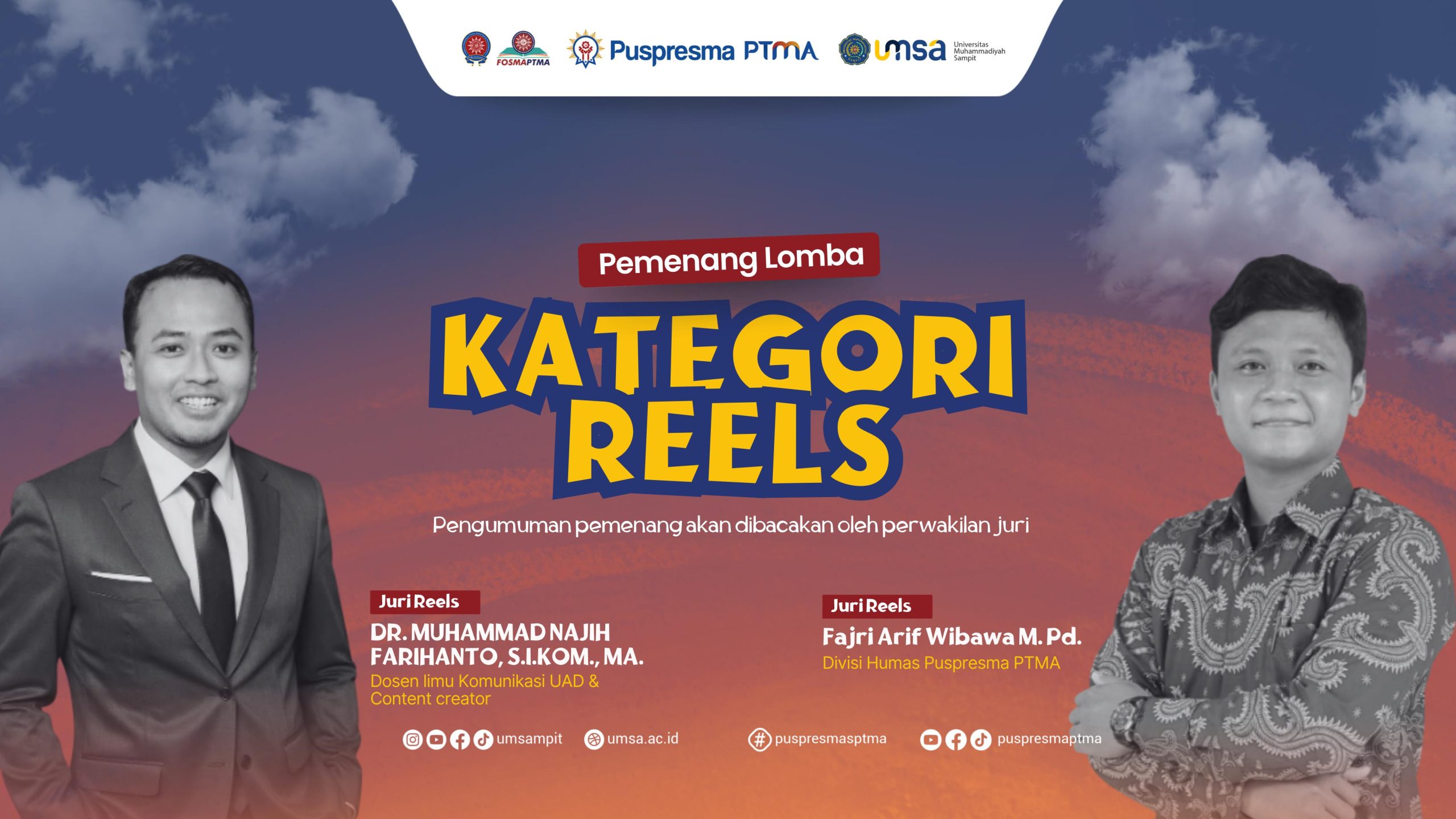 Jadi Juri Nasional, Kabag. Kemahasiswaan UM Metro di Ajang Lomba Social Media Campaign Tingkat Nasional PUSPRESMA PTMA PP Muhammadiyah