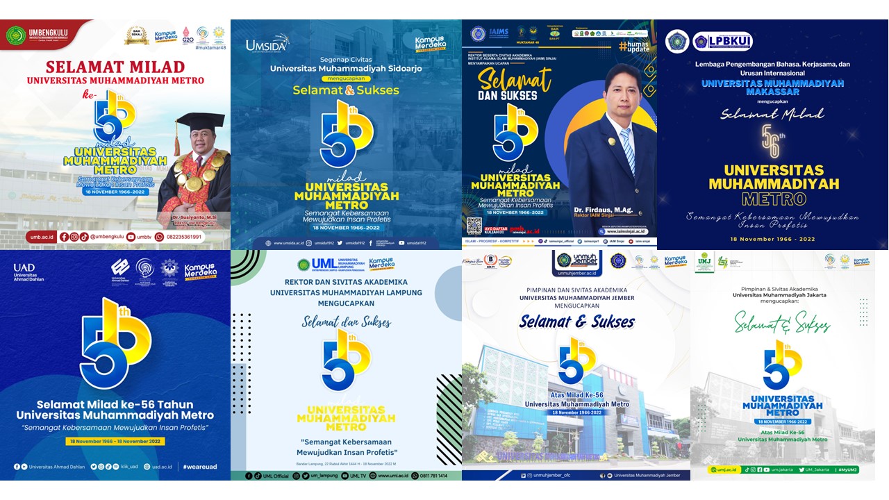Ucapan Milad UM Metro ke-56 dari PTMA