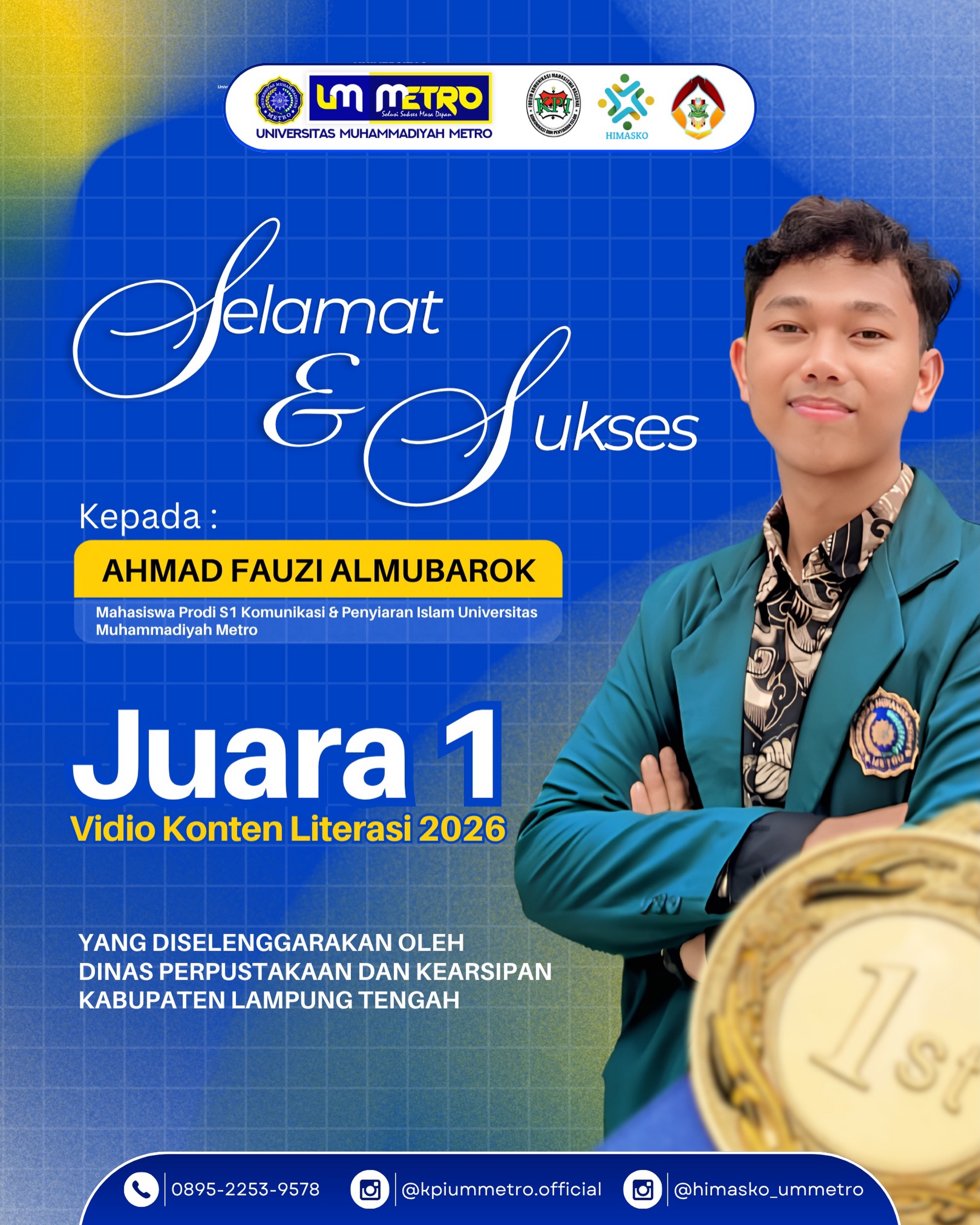 Mahasiswa KPI UM Metro Raih Juara 1 Lomba Video Konten Literasi 2026