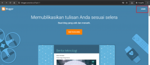 Halaman login Blogger